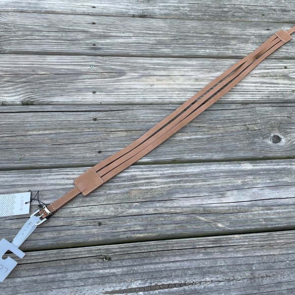 LODIS Belt Leather Brown 3 strand Women Waistband - Picture 6 of 10